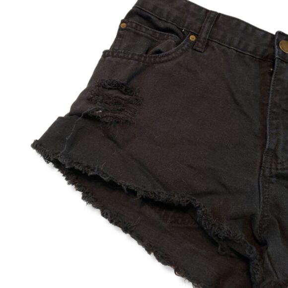 Billabong Shorts Size 28 Denim Shorts Jean Shorts Cut Off Distressed Destroyed - Picture 3 of 5